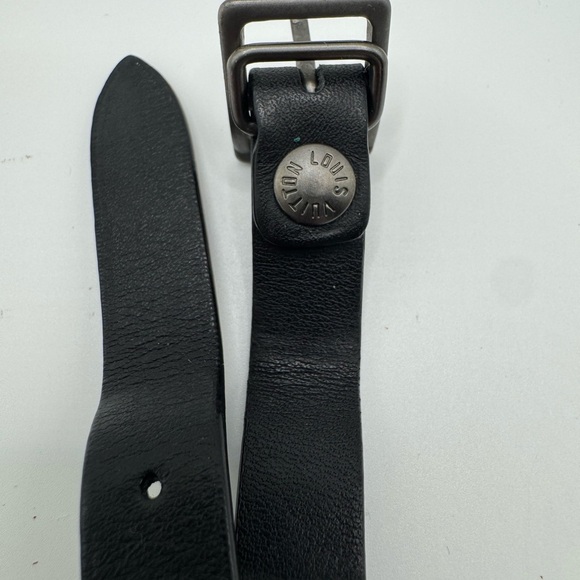 Authentic Louis Vuitton Black Leather Luggage Tag Small - Picture 8 of 9